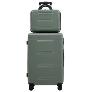 6 Piece Lightweight Hardshell Luggage Set With Double Spinner Wheels, Password Lock