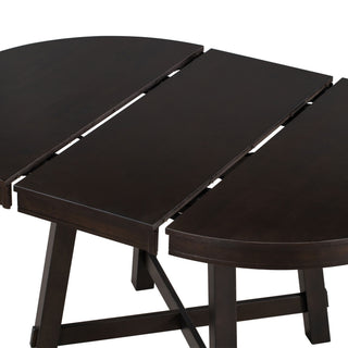 Round Extendable Dining Table Set With 4 Upholstered Chairs