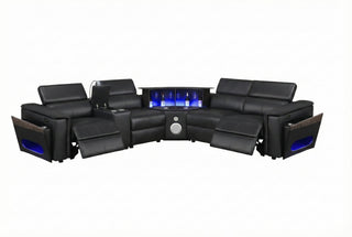 Nova - Sectional With Bluetooth Speaker, LED And Lifting Wine Cabinet