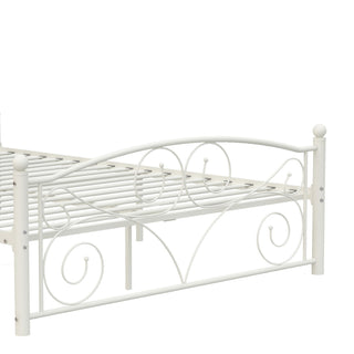 Unique Flower Sturdy System Metal Bed Frame With Headboard And Footboard