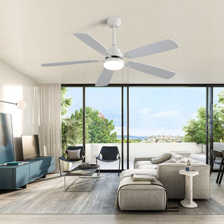 52" Ceiling Fan With LED Light, 6 Speed Remote Control, Reversible DC Motor