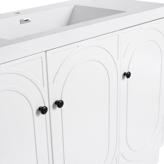 Contemporary Freestanding Bathroom Vanity With Resin Sink & Soft-Close Cabinet Doors