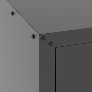 Metal Wall Mounted Tool Storage Cabinet With 2 Locking Doors, Adjustable Shelf, And Drawer