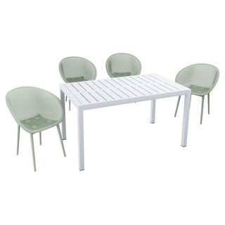 4 Pack Lounge Chair Set With Long Table