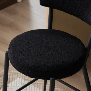 Modern Teddy Fabric Upholstered Bar Stools - Legs