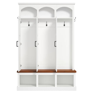 Classic Arched Design Hall Tree With 3 Hidden Storage