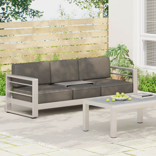 Cape Coral - Modern 3 Seater Sofa With Metal Tray