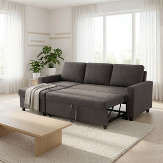 L - Shaped Convertible Sofa Bed With Storage Chaise