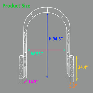 Metal Garden Arch Garden Arbor Trellis Climbing Plants Support Rose Arch Outdoor Arch