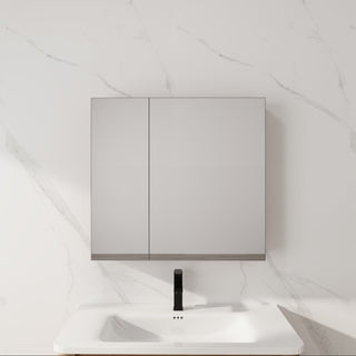 29.63" Wall Mounted Cabinet With Adjustable Shelves Storage Cabinet For Bathroom - Imitative Oak