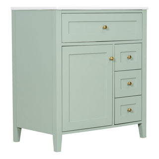 Bathroom Vanity With Sink, 3 Drawers And Adjustable Shelf