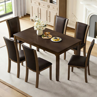 Dining Table Set With Upholstered Chairs, Rectangular Dining Table Set