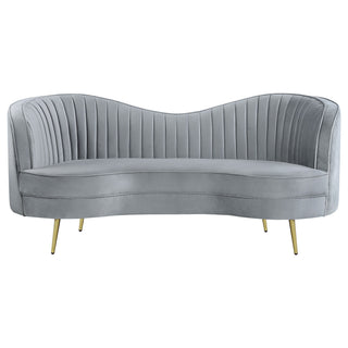 Sophia - 3 Piece Upholstered Channel Tufted Sofa Set - Gray
