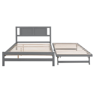 Platform Bed With Adjustable Trundle