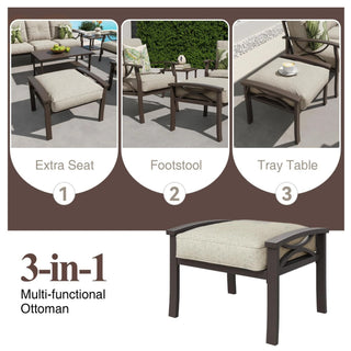 Patio Furniture Set, Coffee Table And Cushions For Backyard