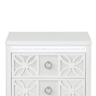 Abigale - 2 Drawer Nightstand With LED - White