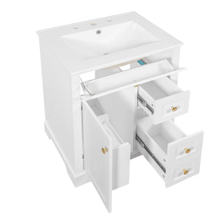 Modern Bathroom Vanity With Sink, 3 Drawers & Cabinet With 2 Tier Door Storage