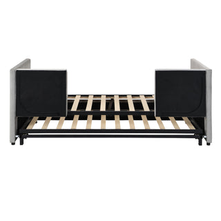 Twin Size Upholstered Daybed With Pop Up Trundle