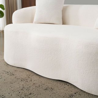 Curved Loveseat Sofa With Round Armrest