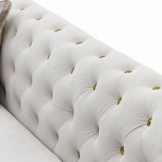 3 Person Sofa With Deep Seat, Tufted Backrest