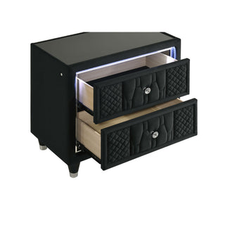 Mika - 2 Drawer LED Nightstand With USB