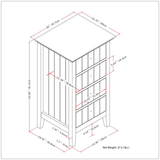 Acadian - 4 Drawer Floor Storage Cabinet - Pure White