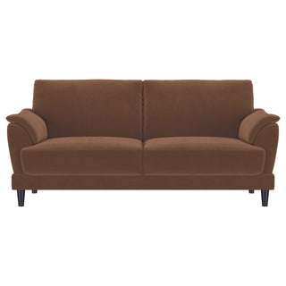 Dania - 2 Piece Upholstered Crescent Arm Sofa Set - Rust