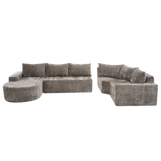 U-Shaped Oversized Modular Cloud Sectional Sofa With Deep Seat For Living Room