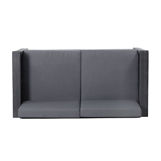 Acacia Wood Loveseat And Coffee Table Set With Cushions