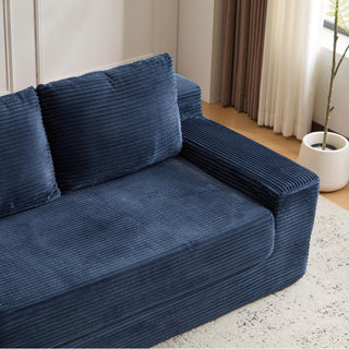 Comfortable Deep Seat Loveseat Sofa Bed, Reversible Cushion With Pillows