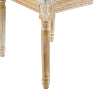 French Country Style Dining Chair With Upholstered Seating And Fluted Legs