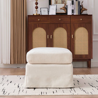 Wide Modern Upholstered Ottoman Foot Stool