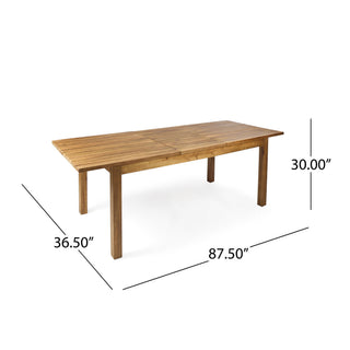 Wilson - Expandable Dining Table With Slat Design - Teak Acacia Wood