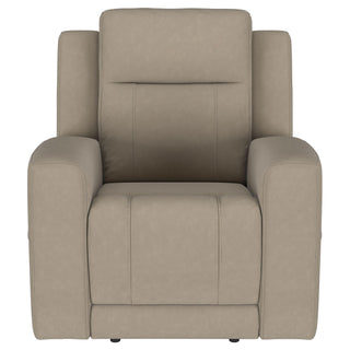 Slater - Upholstered Recliner Chair With Manual Recline - Taupe
