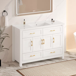 Bathroom Vanity With Sink Combo, 4 Soft Close Doors And 4 Drawers