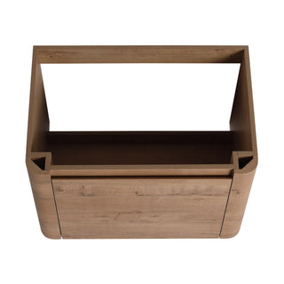 Wall Mounted Bathroom Vanity & Sink, Storage Shelves & Soft Close Door