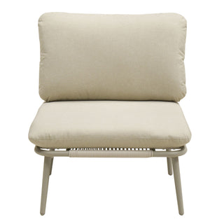 Modular Patio Armless Sofa Chair With Thick Cushion - Off White