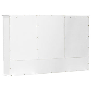 Wall Mounted Bathroom Medicine Cabinet With Double Mirrored Doors