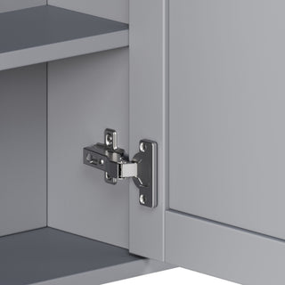 Bathroom Wall Storage Cabinet With Mirror And Adjustable Shelf, 6 Open Shelves