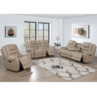Power Motion Reclining Loveseat With Console Adjustable Headrest Cup Holders - Toffee