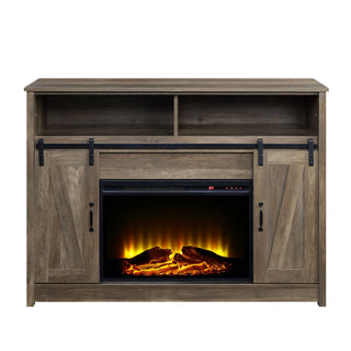Tobias - Fireplace With Shelf Storage - Oak