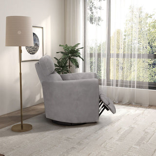 Lawson - Swivel Glider Suede Recliner Chair - Latte