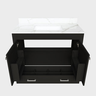 Bathroom Vanity Set, Fluted Cabinet, Soft Close Doors & Drawers - Black