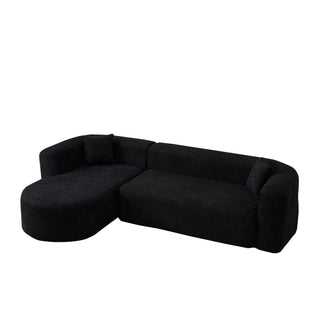 L - Shape Boneless Cloud Couch With 2 Throw Pillows For Living Room