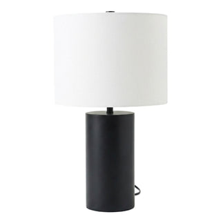 Aura - Table Lamp With On / Off Switch Block Base - Black / White
