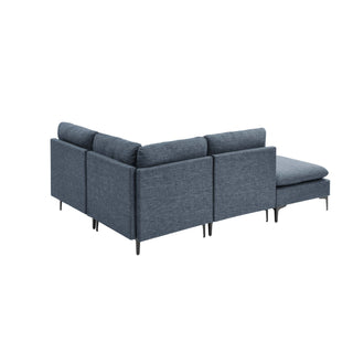 Upholstered Modular Sectional With Tall Legs, Medium Firm Seat