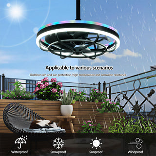 Ceiling Fan Light LED Light Source And Remote Control, 3000 - 6500K Dimmable LED Fan Light, 6 Speeds, For Living Room - Matte Black