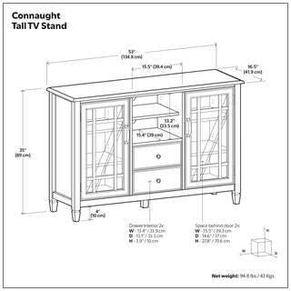 Connaught - Tall TV Stand - Brown