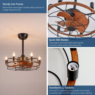 Modern Farmhouse Ceiling Fan, Adjustable Hanging
