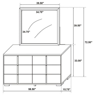 6 Drawer Dresser With Mirror - White